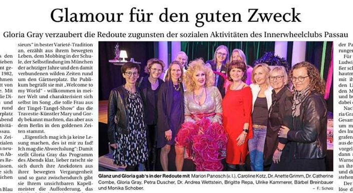 "Frauen. Leben. Strken." - Ein Abend mit Gloria Gray - Redoute Veranstaltungssle Passau - PNP 20.03.2023