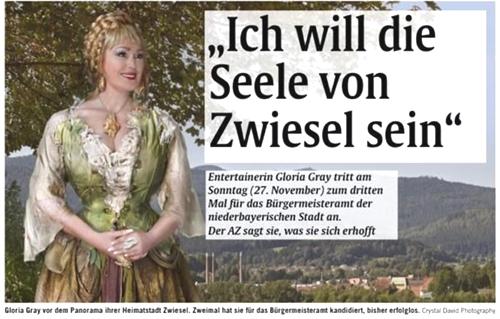 Gloria Gray - Brgermeisterinwahl 2022 in Zwiesel - Abendzeitung (AZ) Mnchen, 24.11.2022