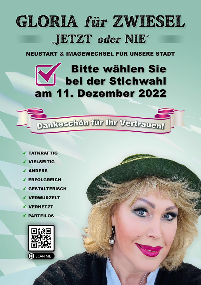 Gloria Gray - Brgermeisterinwahl 2022 in Zwiesel - Wahlflyer Stichwahl