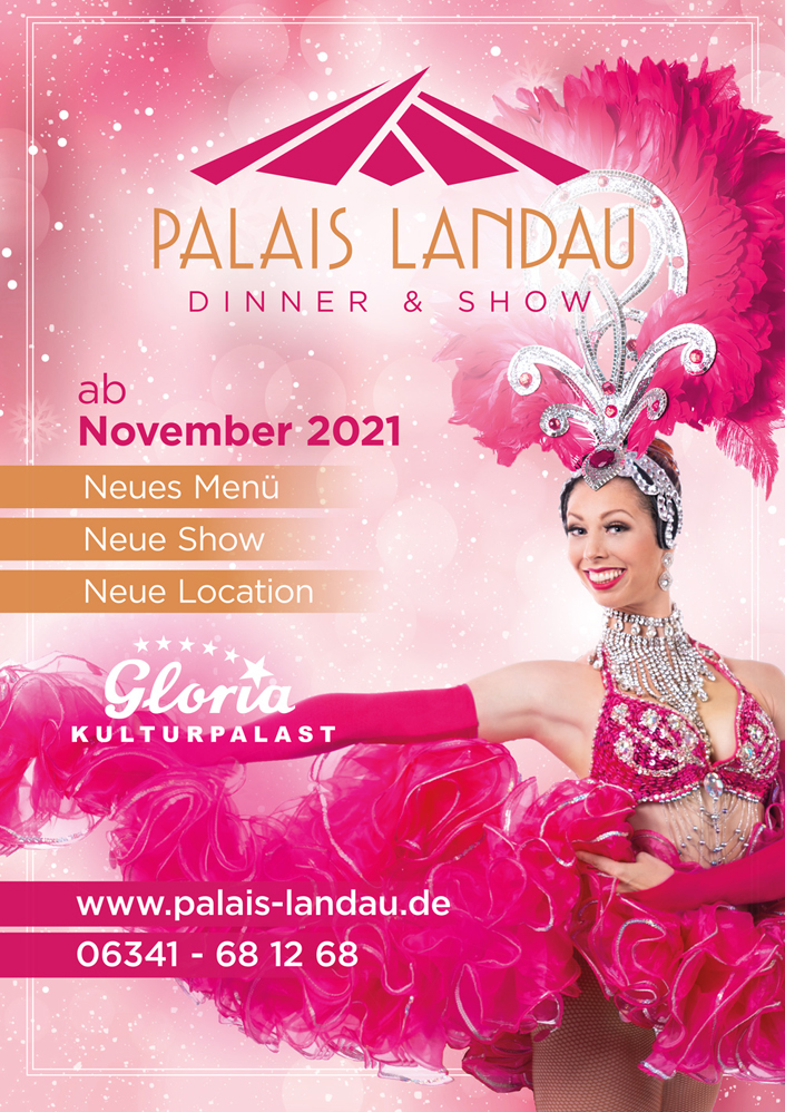 Gloria Gray moderiert und fhrt durch das Programm der Dinner-Show im "Palais Landau".