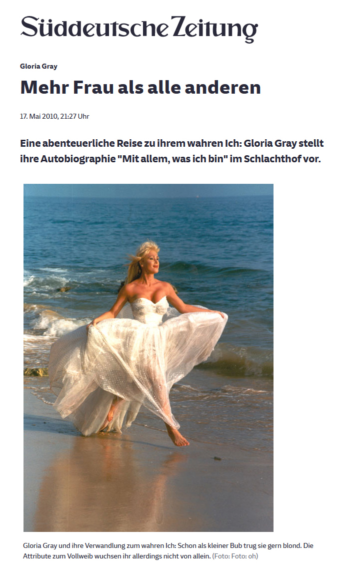 Gloria Gray - Mit allem, was ich bin: Mein Leben -  Sddeutsche Zeitung, 18.06.2009